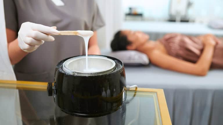 Woman getting waxed