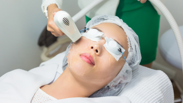 A woman getting a medical spa facial
